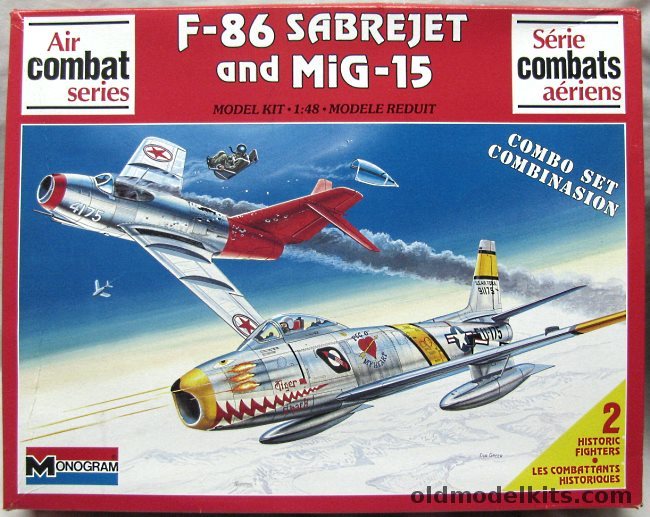 Monogram 1/48 F-86 SabreJet and Mig-15, 6049 plastic model kit